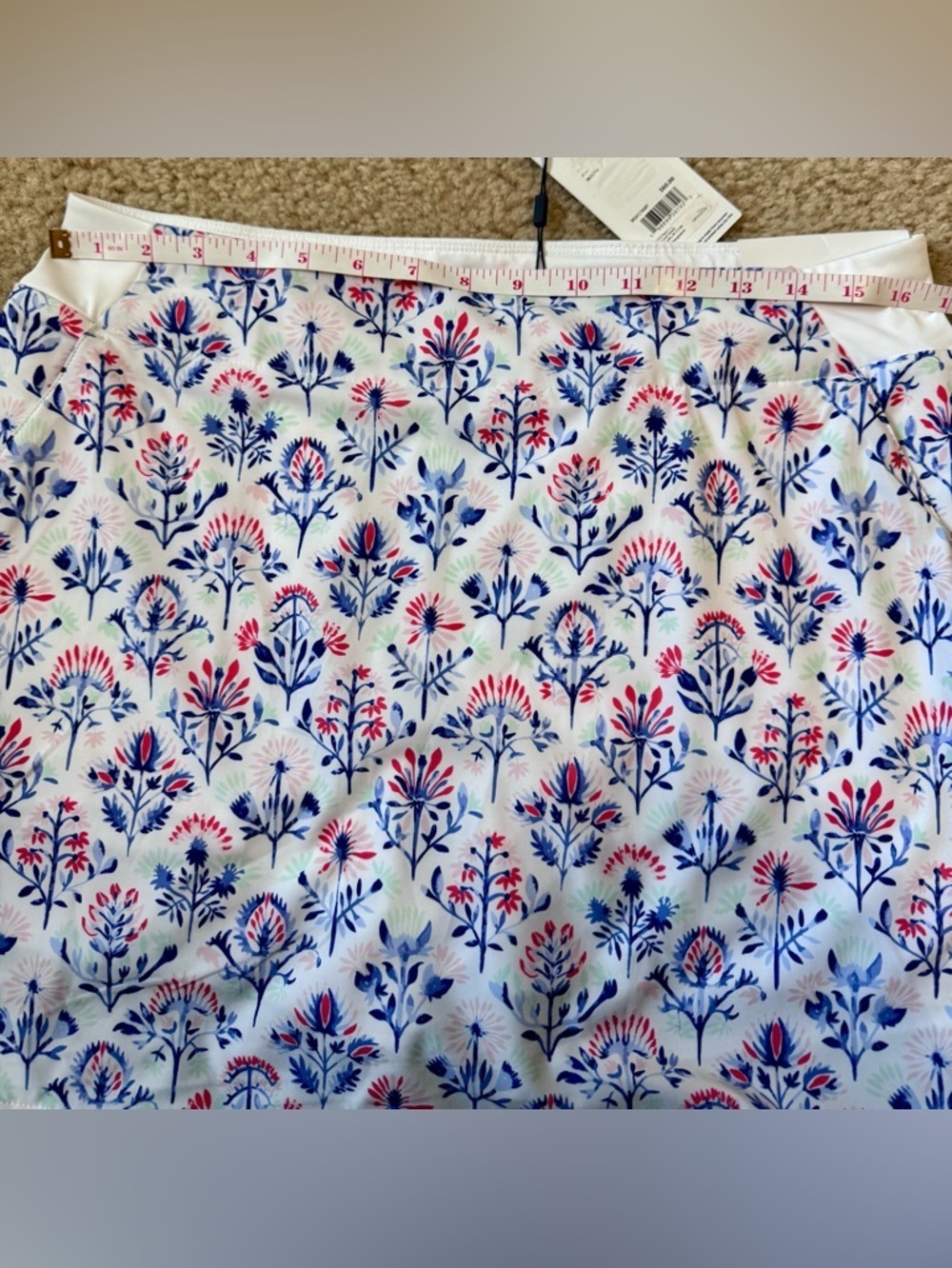 Walter Hagen White Mini Skort wNavy & Pink Floral Motif Tennis/Golf - Picture 8 of 8